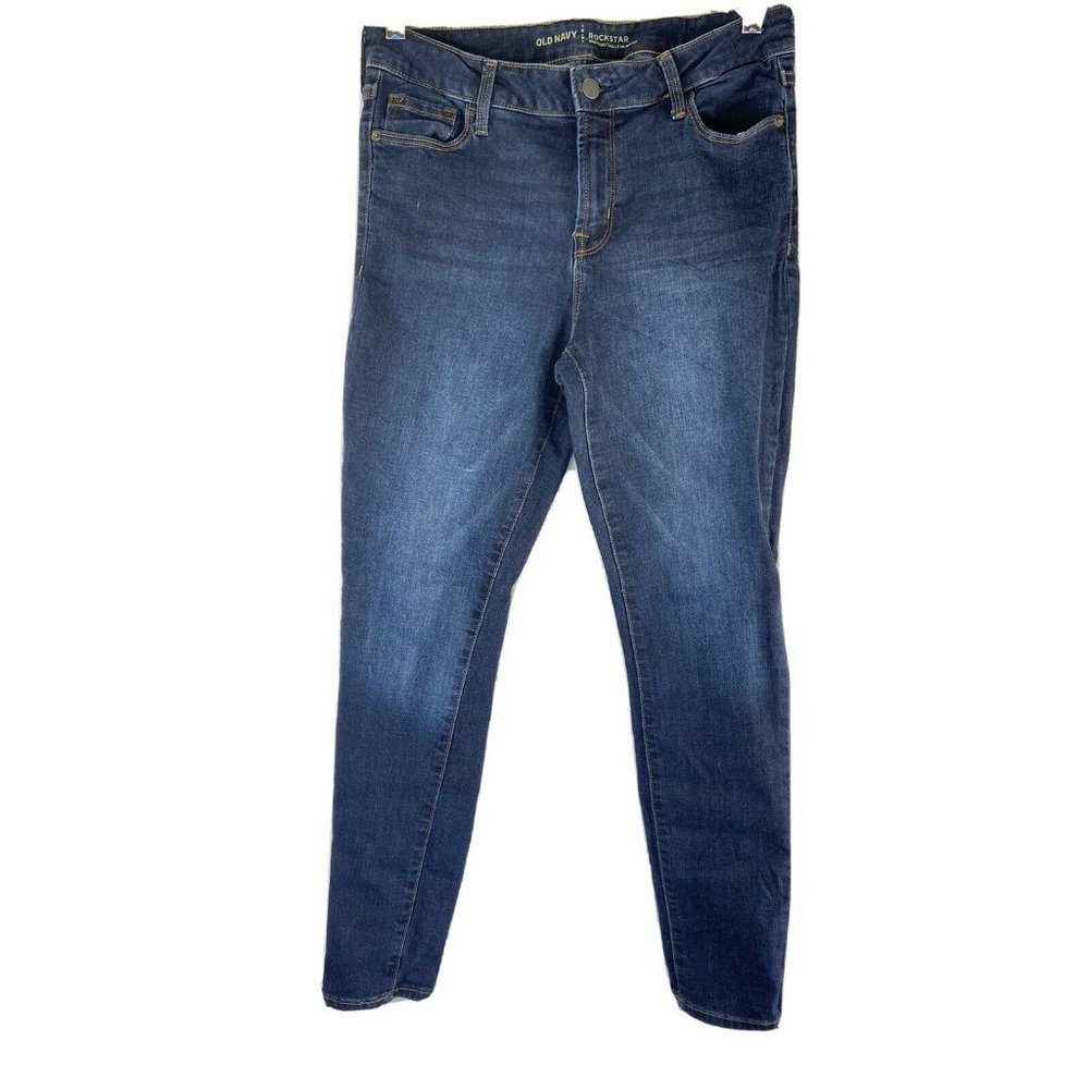 Old Navy Rockstar Skinny Blue Jeans Mid Rise  Size